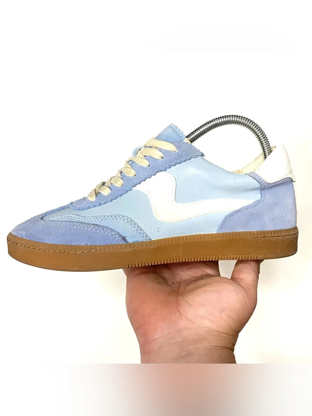 Dolce Vita Notice Women’s Baby Blue Suede Low Top Lace Up Shoes Sneakers Size 8